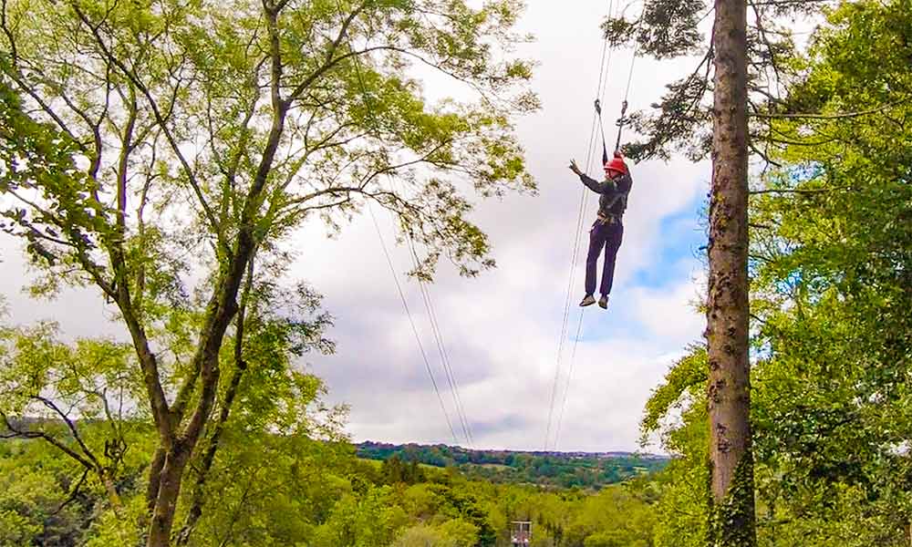 ziplining at Castlecomer discovery park