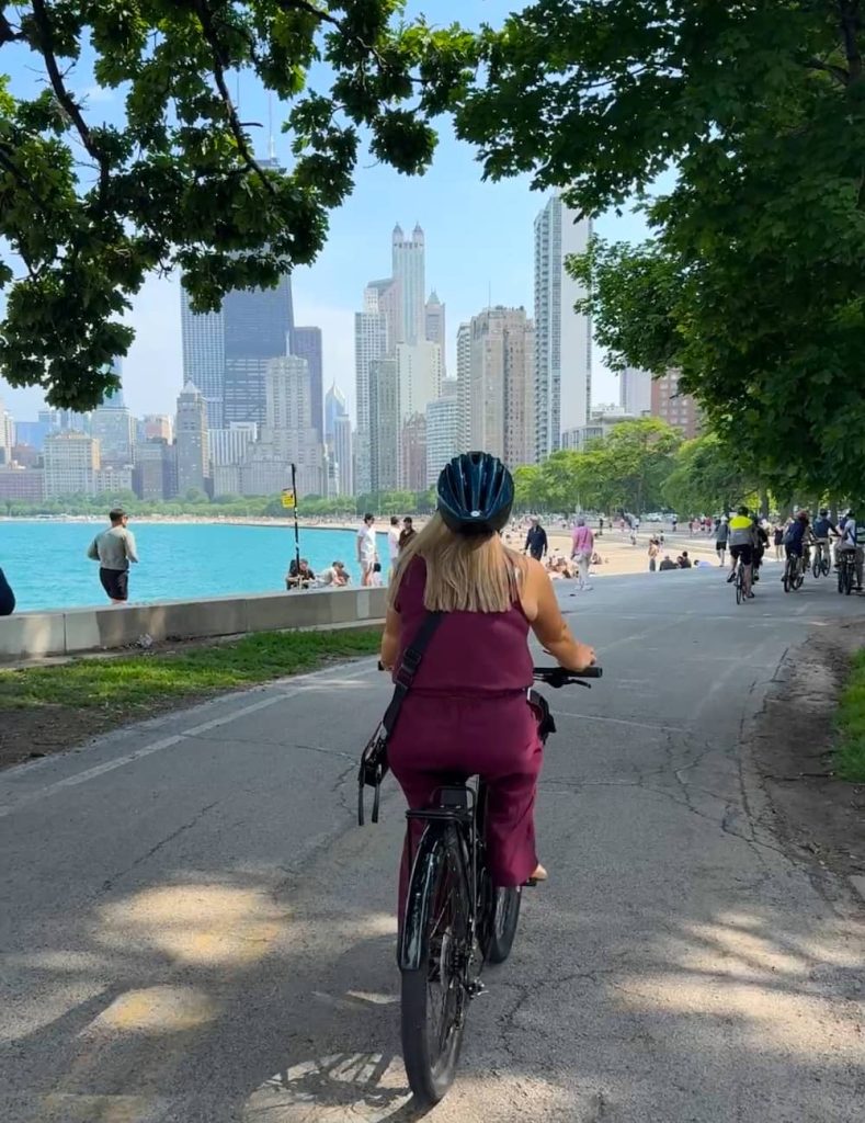 Cycling the lakefront trail in Chicago is one of the top things to do in Chicago