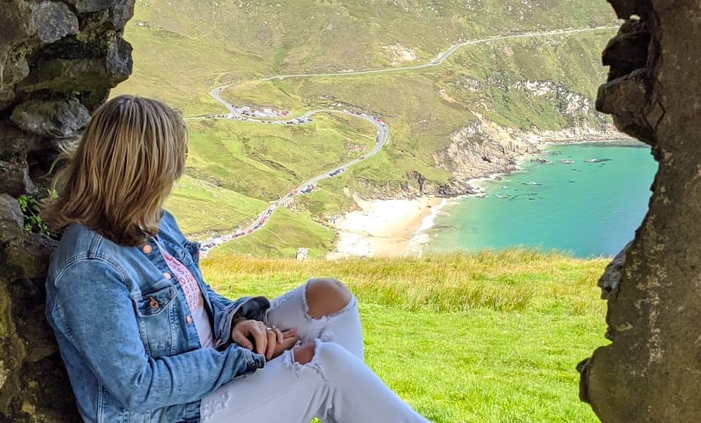 View from Keem Beach - one of the top things to see in Mayo