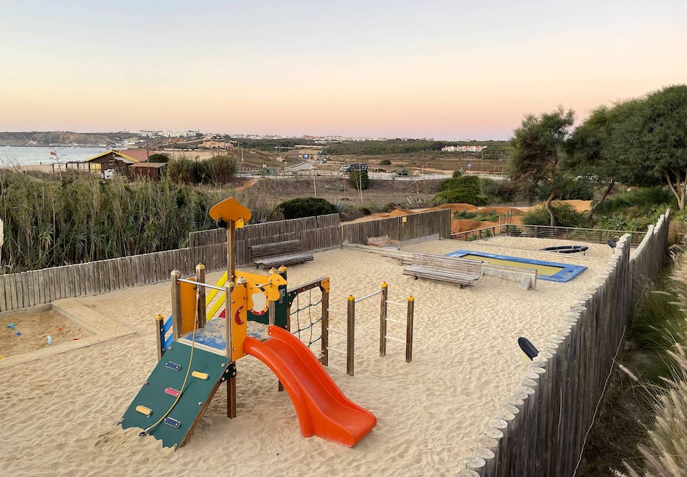 toddler play areas outside restaurants at Martinhal Sagres