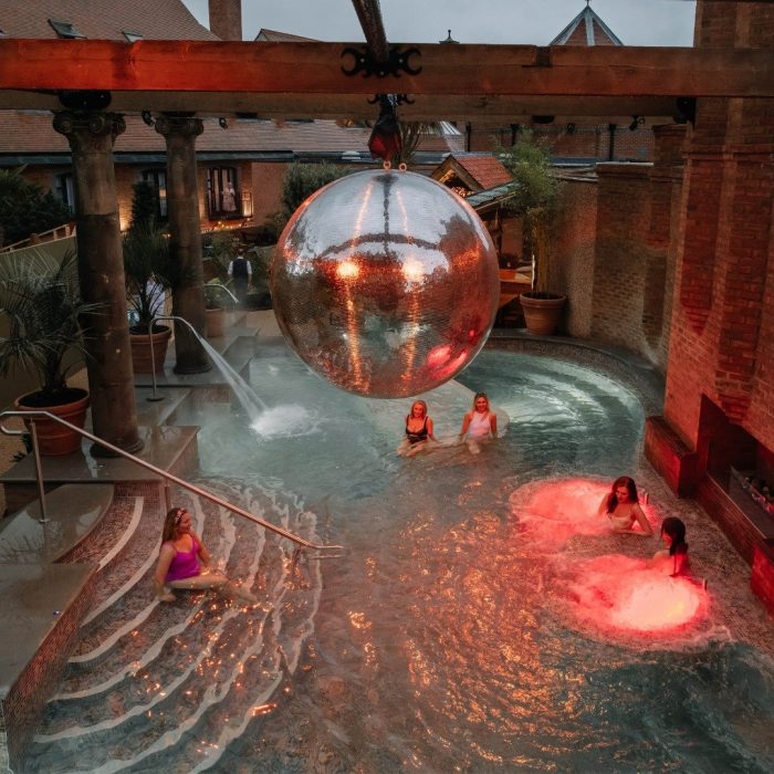 outdoor roman bath at Rabbit Hotel - one of the spa hotels in Ireland